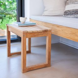 Vega skammel i teaktr L55 X D40 X H43 cm