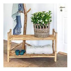 Ribbad skohylla i bambutr med fin design - Modell: Celine