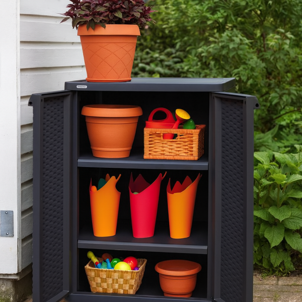 KETER vandtt haveskab p h:98x:b65 cm. PERFEKT OPBEVARING I HAVEN MED DETTE HAVESKAB!!!