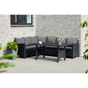 Jeanette V�ndbar h�rnsoffa och bord med kuddar - 5 pers. - v�lj f�rg