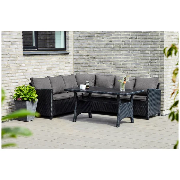 Jeanette vendbar hj�rnesofa med bord og hynder -  5 pers. - v�lg farve