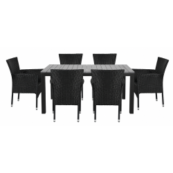 Underh�llsfritt tr�dg�rdsset 6 stolar med utdragbart bord - UV-beskyddad polyrotting