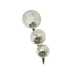 Solcelle kugle med spyd i krakeleret glas M�l: �10/12/15 cm