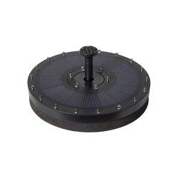 Solcellespringvand med 24 LED-lys - Automatisk t�nd/sluk - 7 forskellige spr�jtem�nstre - �20 cm