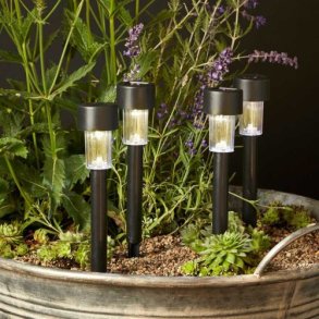 Solcelle lampe 31,5 cm - st med 4 stk.