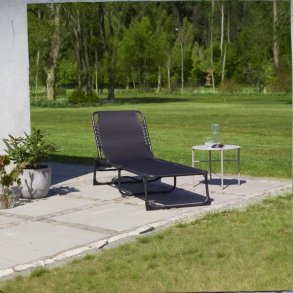 Ltt hopfllbar UV-skyddad solstol i polyester och galvaniserad metall - modell: Rose