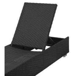 Solvogn i UV-beskyttet polyrattan sort inkl. lux hynde gr. med hjul. 100 % vedligeholdelsesfri