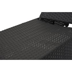 Solvogn i UV-beskyttet polyrattan sort inkl. lux hynde gr. med hjul. 100 % vedligeholdelsesfri