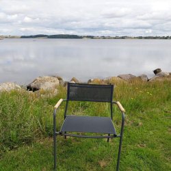 Roma stabelstol med teaktrs armln - vlg stellets farve