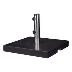 Fyrkantig gr granit parasollfot med snidat handtag och hjul - 40 kg