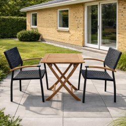 Boston/Era Cafes�t med foldbart bord og stole i UV-beskyttet polyrattan