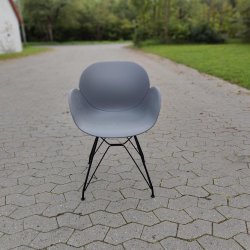 Moderne spisestuestol i sort stel - gr sde kombi. Model: Cassia