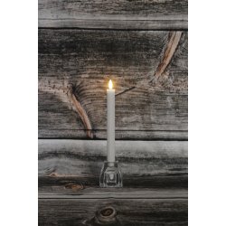 LED stagelys s�t � to styks  med "riller"- elektrisk alternativ til stearinlys - 22 cm h�j.