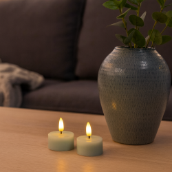 LED fyrfadslys i s�t af 2 stk. - f�s i flere farver