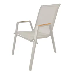 Moderne Fiona havem�bels�t � Havebord 205x90 cm &amp; 6 Stabelstole med Teak-look