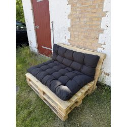 Komfortabel ryg- og sdehynde til hel-pallesofa ml 180x120 cm - Sort