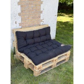 Komfortabel ryg- og sdehynde til hel-pallesofa ml 180x120 cm - Sort