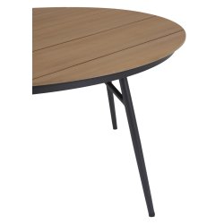 Vedligeholdelsesfrit havebord til 8 pers. m. stilfuldt stel i aluminium &amp; holdbar bordplade i nonwood � 178 cm