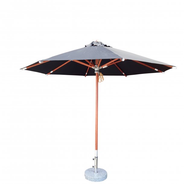 "Sunbrella" parasoll i tr - : 3m - Vattentt + Dug har UV50+ solskydd. Modell: Toulouse