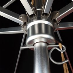 "Sunbrella" parasol med brste alu - : 3m - Vandtt + Dug har UV50+ solbeskyttelse. Model: Toulouse