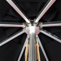 "Sunbrella" parasol med brste alu - : 3m - Vandtt + Dug har UV50+ solbeskyttelse. Model: Toulouse