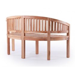 Bananbnk i hjkvalitets teak til 3 personers. 150 cm.