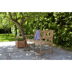 Trdgrdsbnk i kvalitet Guldteak fr 3 personer - Modell: Rosenborg