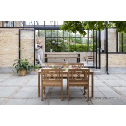 Kronborg Havembelst - Gold Teak - Bord, 3 pers. bnk og 2 stole