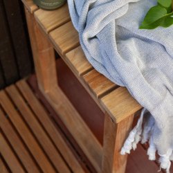 Vega skammel i teaktr L55 X D40 X H43 cm