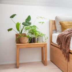 Vega skammel i teaktr L55 X D40 X H43 cm