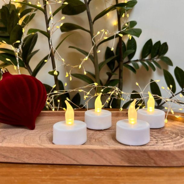 5 stk. LED fyrfadslys med flakkende flamme - Batterier medf�lger