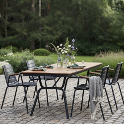 Parc Havestol i aluminium og teaktr� - v�lg farve!