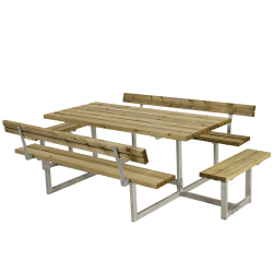 Bord/Bnkest m/2 rygln og 2 pbygninger - 260 cm - Nletr