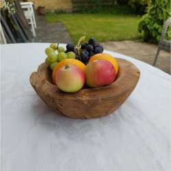 Bordskl Teakrod Ca. ml: H: 8x  25 cm. rund