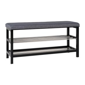 Flot bnk med hynde og to hylder - Model: Padova - 100x34 cm