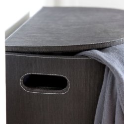 Vasketjskurv -  Halvrund - Sort - Papirfibre