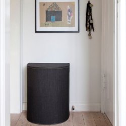 Vasketjskurv -  Halvrund - Sort - Papirfibre