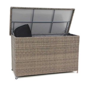 100 % Vandtt Sofia XL hyndeboks med hjul og UV-beskyttet Polyrattan. Vlg farve!