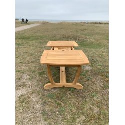 Gala Gold Teak bord med 6 stk. Luksus Boston 5 positions teak stole.