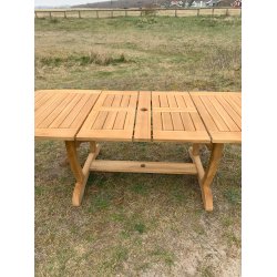 Gala gold teak bord i topkvalitet med 2 udtrksplader - vlg strrelse!