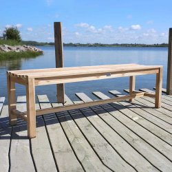 Havebnk/vaskebnk uden ryg i kvalitets teak tr - 120 cm