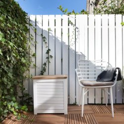 Classic Vasketjsboks - Hvid / Teak - Small