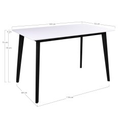 Vojens spisebord til 4 personer 120 cm - vlg farve