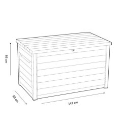 100 % vandtt Keter hyndeboks Ontario MEGA  870L. KMPE HYNDEBOKS I MRKEGR!!
