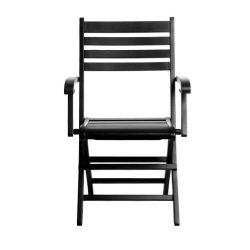 Cafset i svartmlad mahogny med fllbord + 2 fllbara stolar med armstd - Modell: York